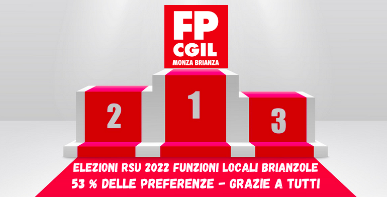 Elezioni RSU 2022 nelle Funzioni Locali brianzole: STRAORDINARIO RISULTATO DELLA FP CGIL!!!