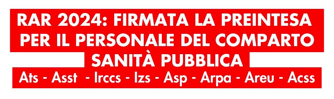 RAR 2024 / Siglato l’accordo per il personale del comparto Sanità Pubblica