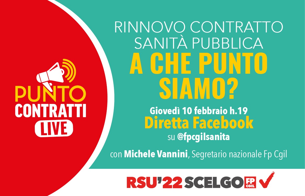 Sanità, 10 febbraio Punto Contratti Live su trattativa rinnovo contratto
