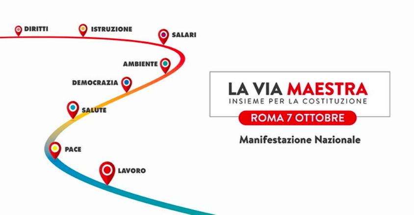 ‘La Via Maestra’ appello per la manifestazione nazionale del 7 ottobre a Roma