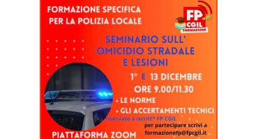FORMAZIONE dedicata alle lavoratrici e ai lavoratori della POLIZIA LOCALE