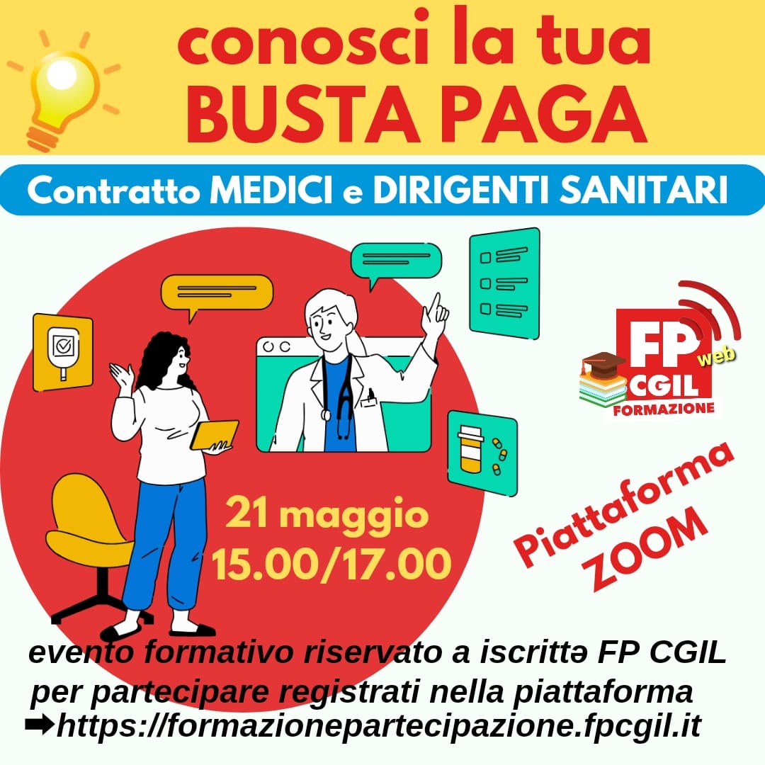 FORMAZIONE GRATUITA PER GLI ISCRITTI: Corso MEDICI E DIRIGENTI SANITARI – Conosci la tua busta paga