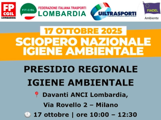 Igiene ambientale: sindacati, domani sciopero nazionale