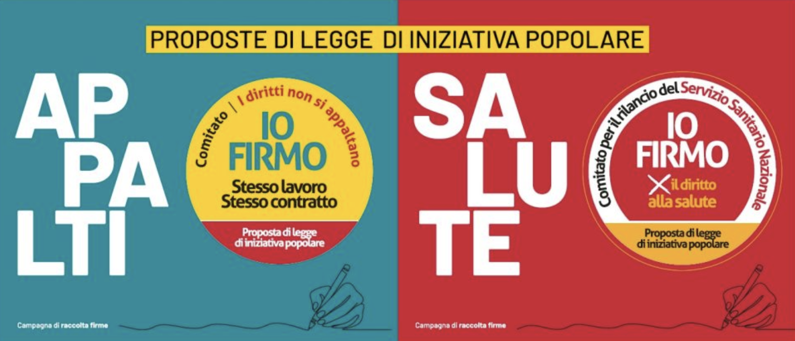 CGIL: Sanità e Appalti - avviata la raccolta firme per le due proposte di legge di iniziativa popolare