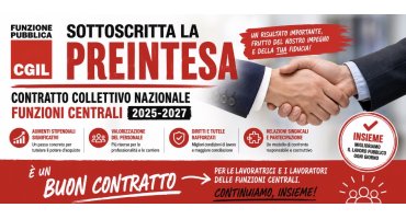 P.a.: Fp Cgil, “lottato per importanti innovazioni, sottoscriviamo preintesa Ccnl funzioni centrali”