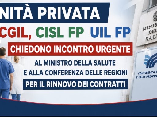 Sanità privata. I sindacati chiedono incontro urgente al Ministro della Salute e alla Conferenza delle Regioni per il rinnovo dei contratti