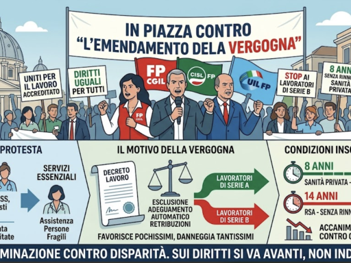 Sanità privata e sociosanitario: sindacati, “in piazza contro emendamento della vergogna”
