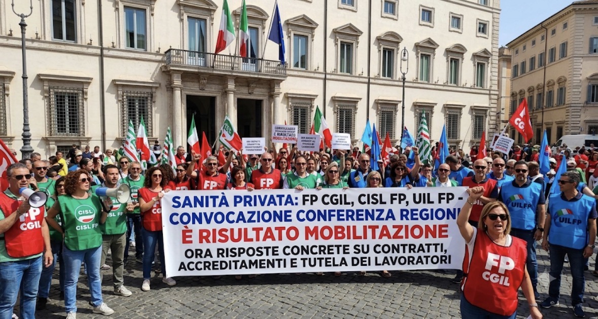 Sanità Privata. FP CGIL, CISL FP, UIL FP: La convocazione della Conferenza delle Regioni è risultato della mobilitazione
