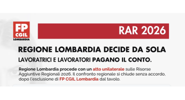 RAR 2026, Regione Lombardia decide da sola: lavoratrici e lavoratori pagano il conto
