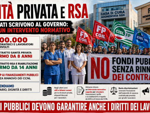 Sanità privata e RSA. Fp Cgil, Cisl Fp e Uil Fp scrivono al Governo Meloni
