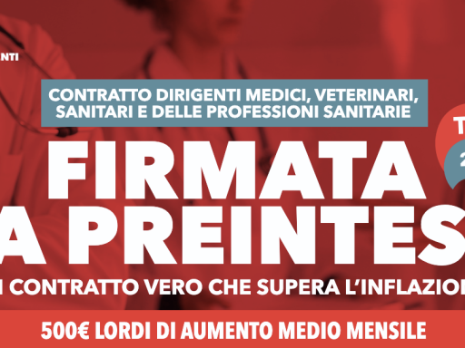 Contratto Medici e dirigenti sanitari 2025-2027, Fp Cgil: “ok preintesa, 500 euro lordi medi mensili e novità normative”